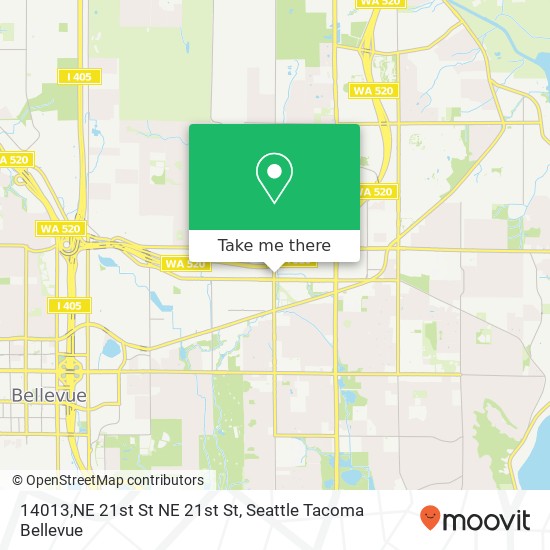 Mapa de 14013,NE 21st St NE 21st St, Bellevue, WA 98007