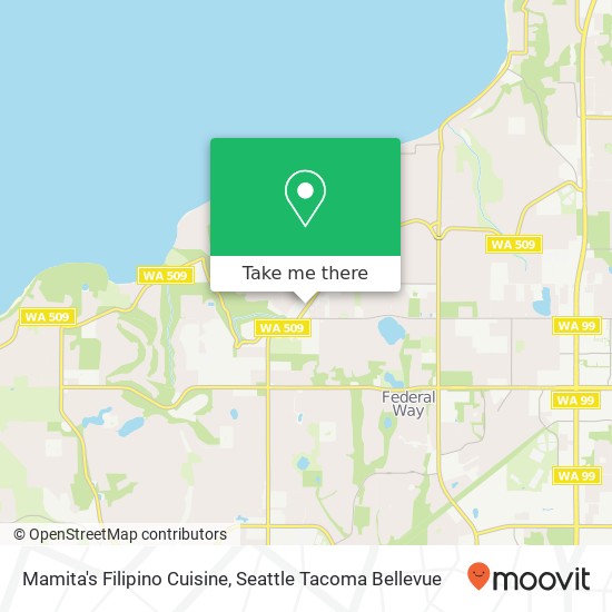 Mapa de Mamita's Filipino Cuisine, 1600 SW Dash Point Rd