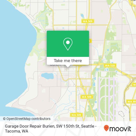 Mapa de Garage Door Repair Burien, SW 150th St