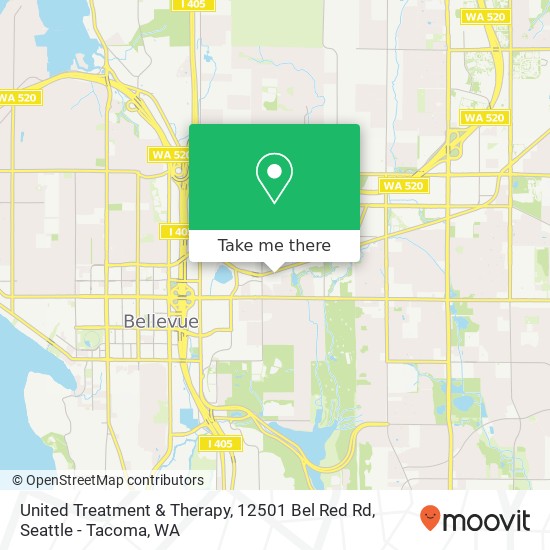 Mapa de United Treatment & Therapy, 12501 Bel Red Rd
