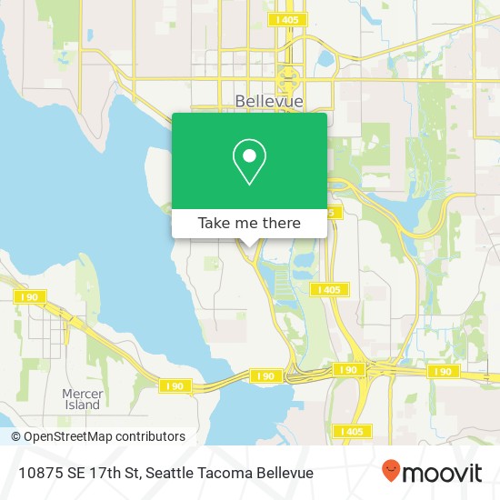 Mapa de 10875 SE 17th St, Bellevue, WA 98004