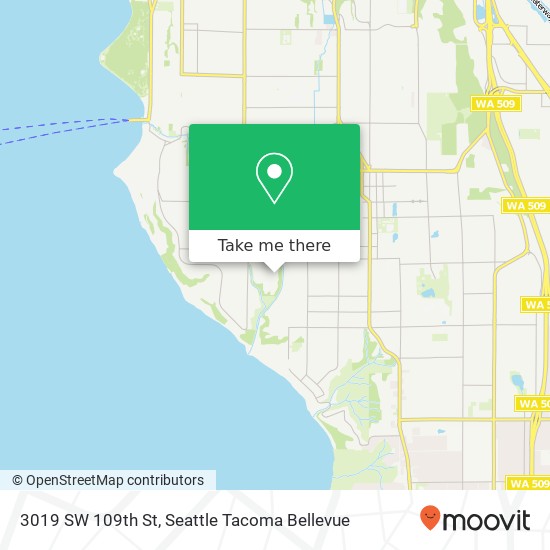 Mapa de 3019 SW 109th St, Seattle, WA 98146
