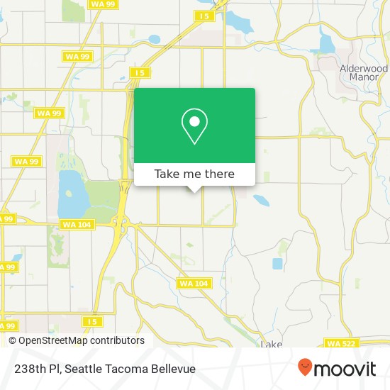 Mapa de 238th Pl, Mountlake Terrace, WA 98043