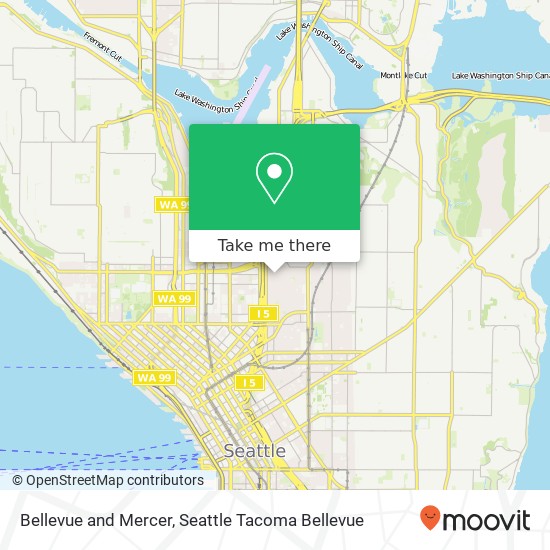 Mapa de Bellevue and Mercer, Seattle, WA 98102