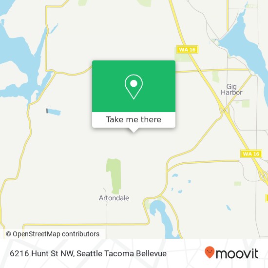 Mapa de 6216 Hunt St NW, Gig Harbor, WA 98335