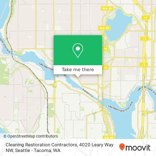 Mapa de Cleaning Restoration Contractors, 4020 Leary Way NW