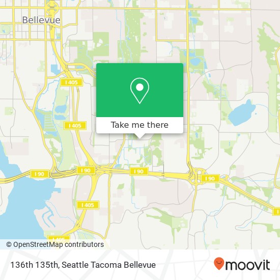 Mapa de 136th 135th, Bellevue, WA 98005