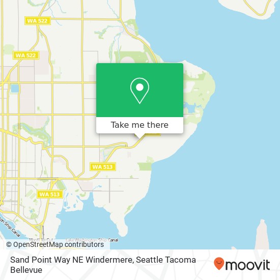 Mapa de Sand Point Way NE Windermere, Seattle, WA 98105