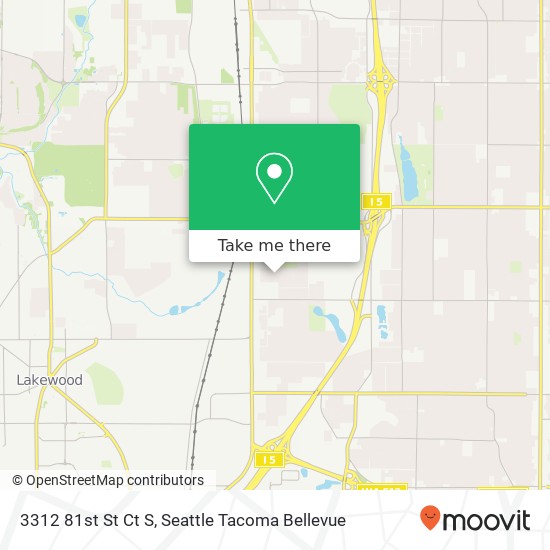 Mapa de 3312 81st St Ct S, Lakewood, WA 98499