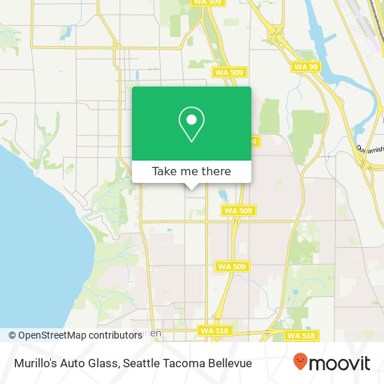 Mapa de Murillo's Auto Glass, 12239 2nd Ave SW