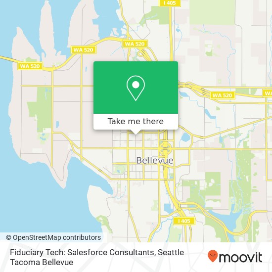 Mapa de Fiduciary Tech: Salesforce Consultants, 1100 106th Ave NE