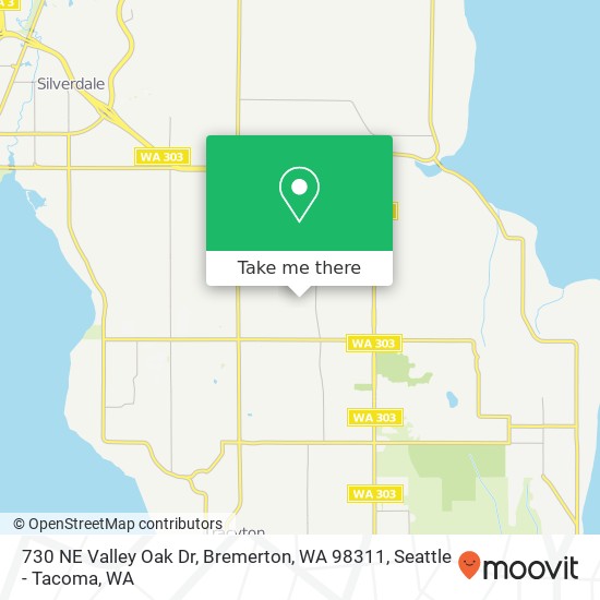 Mapa de 730 NE Valley Oak Dr, Bremerton, WA 98311