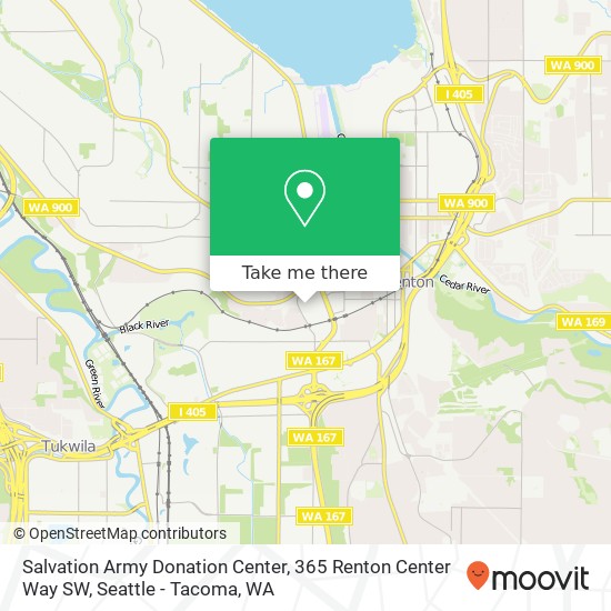 Mapa de Salvation Army Donation Center, 365 Renton Center Way SW