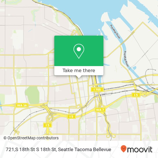 Mapa de 721,S 18th St S 18th St, Tacoma, WA 98405