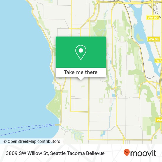 Mapa de 3809 SW Willow St, Seattle, WA 98126