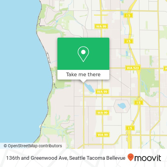 Mapa de 136th and Greenwood Ave, Seattle, WA 98133