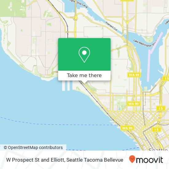 Mapa de W Prospect St and Elliott, Seattle, WA 98119
