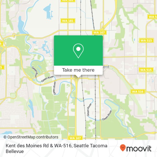 Kent des Moines Rd & WA-516, Kent, WA 98032 map