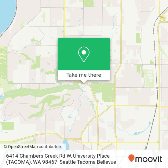 Mapa de 6414 Chambers Creek Rd W, University Place (TACOMA), WA 98467