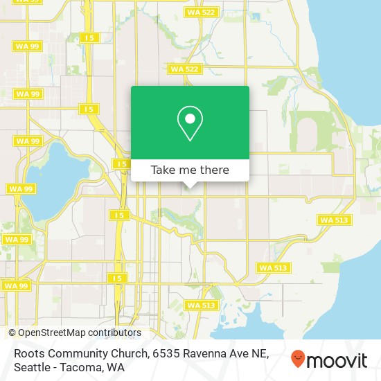 Mapa de Roots Community Church, 6535 Ravenna Ave NE