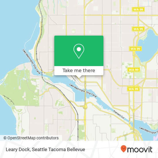 Mapa de Leary Dock, Seattle, WA 98107