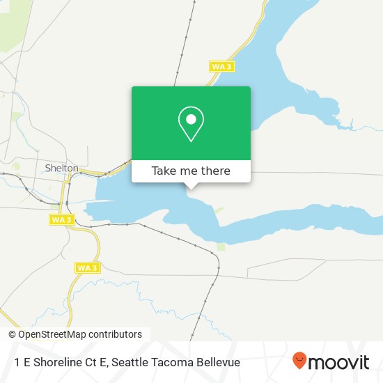 Mapa de 1 E Shoreline Ct E, Shelton, WA 98584