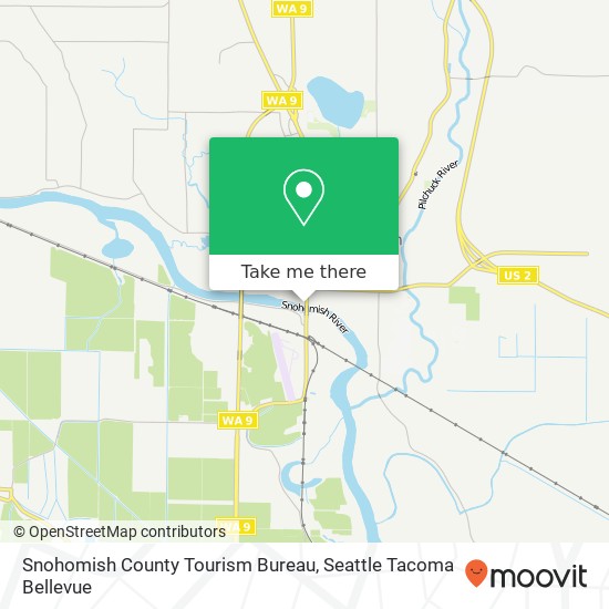 Snohomish County Tourism Bureau, 1301 1st St map