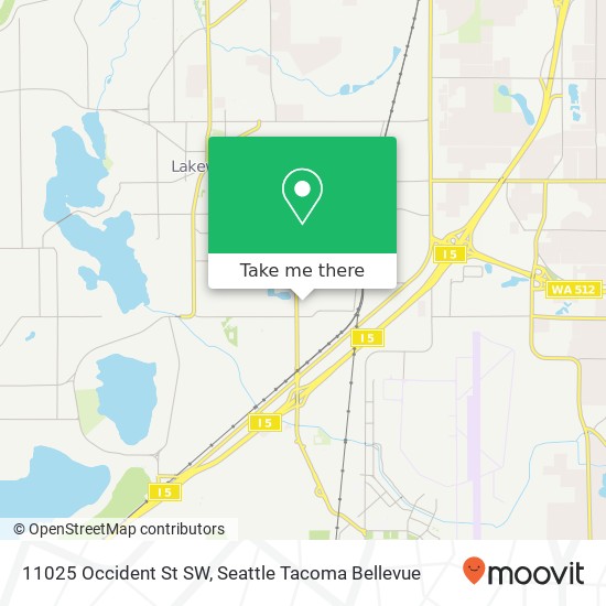 Mapa de 11025 Occident St SW, Lakewood, WA 98499