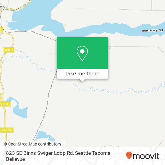 Mapa de 823 SE Binns Swiger Loop Rd, Shelton, WA 98584