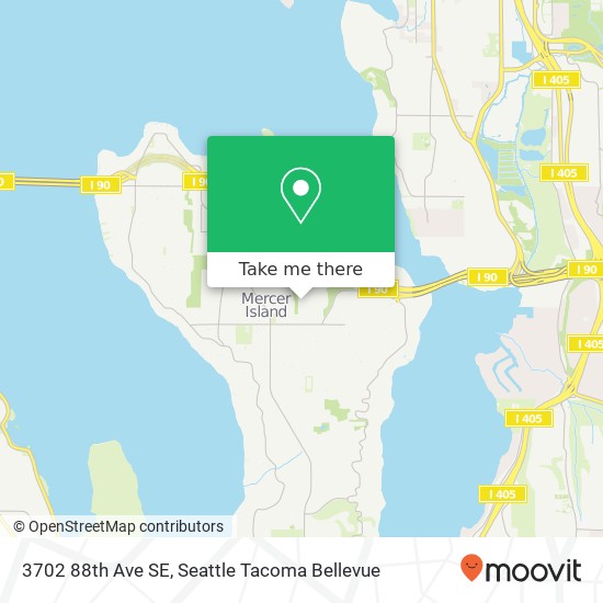 Mapa de 3702 88th Ave SE, Mercer Island, WA 98040