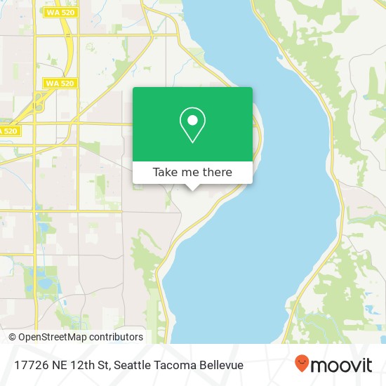 Mapa de 17726 NE 12th St, Bellevue, WA 98008