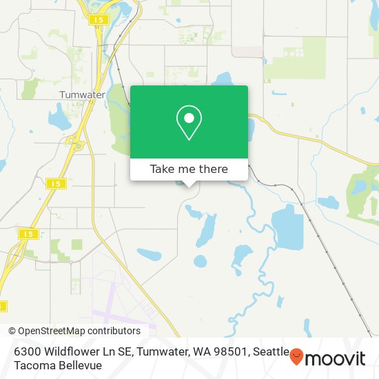 Mapa de 6300 Wildflower Ln SE, Tumwater, WA 98501