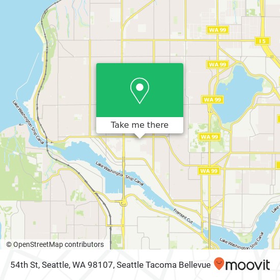 Mapa de 54th St, Seattle, WA 98107