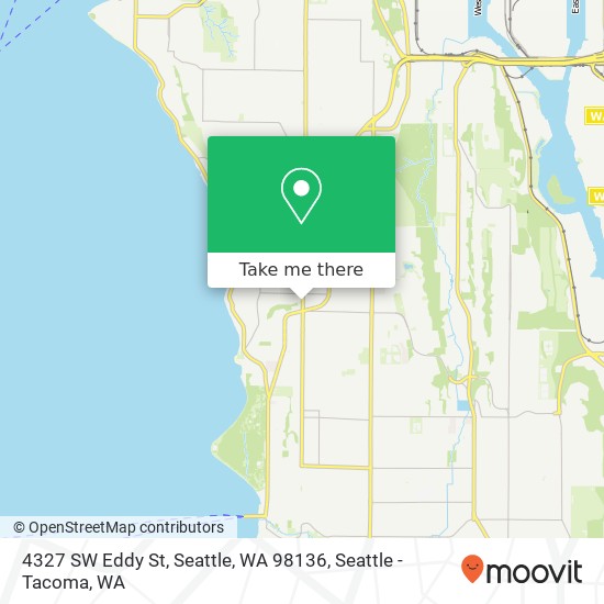Mapa de 4327 SW Eddy St, Seattle, WA 98136