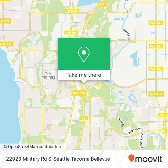 Mapa de 22923 Military Rd S, Kent, WA 98032