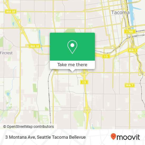 Mapa de 3 Montana Ave, Tacoma, WA 98409