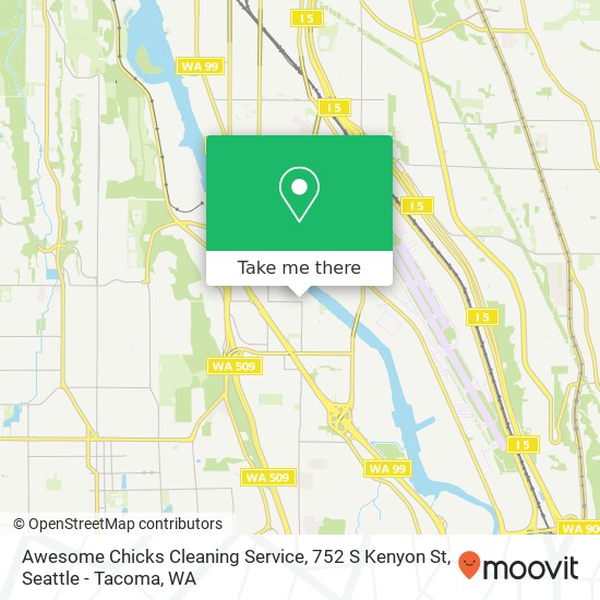 Mapa de Awesome Chicks Cleaning Service, 752 S Kenyon St