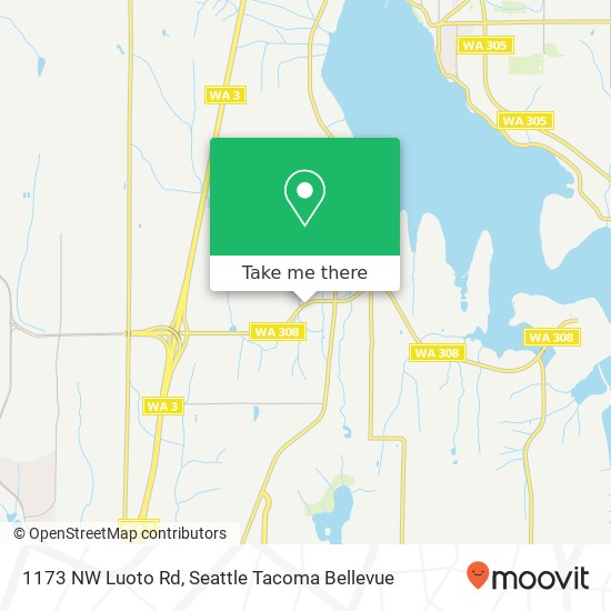 Mapa de 1173 NW Luoto Rd, Poulsbo, WA 98370