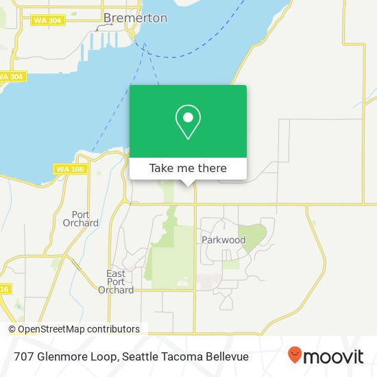 Mapa de 707 Glenmore Loop, Port Orchard, WA 98366