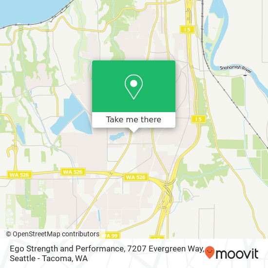 Ego Strength and Performance, 7207 Evergreen Way map