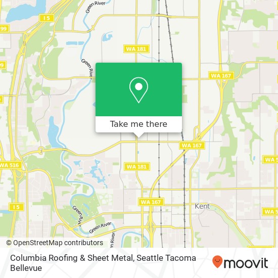 Mapa de Columbia Roofing & Sheet Metal, 22757 72nd Ave S