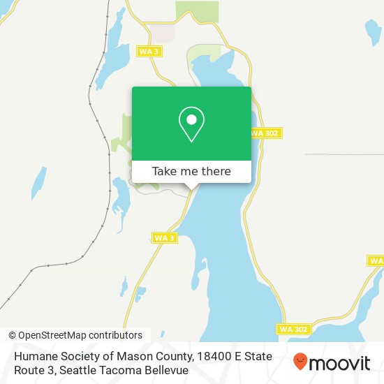 Mapa de Humane Society of Mason County, 18400 E State Route 3