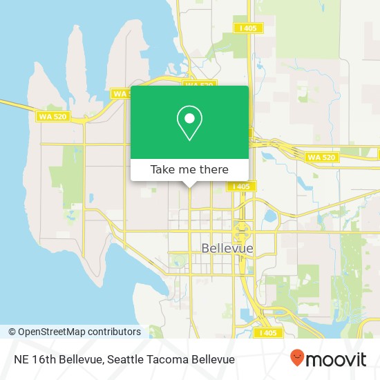 NE 16th Bellevue, Bellevue, WA 98004 map