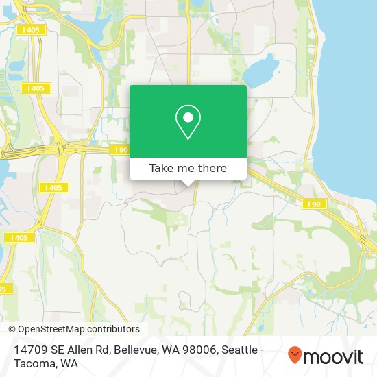 Mapa de 14709 SE Allen Rd, Bellevue, WA 98006