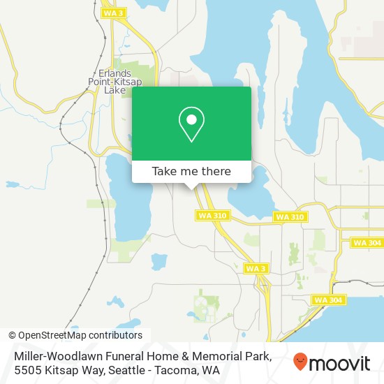 Mapa de Miller-Woodlawn Funeral Home & Memorial Park, 5505 Kitsap Way