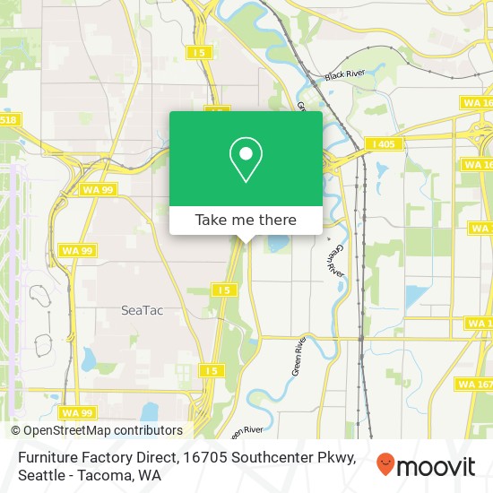 Mapa de Furniture Factory Direct, 16705 Southcenter Pkwy