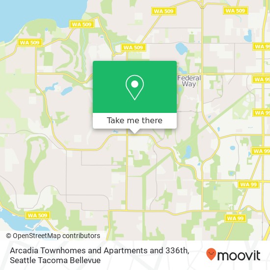 Arcadia Townhomes and Apartments and 336th, Federal Way, WA 98023 map