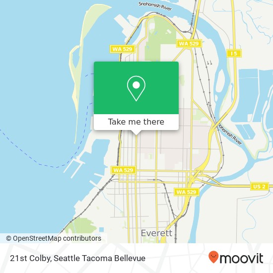 Mapa de 21st Colby, Everett, WA 98201