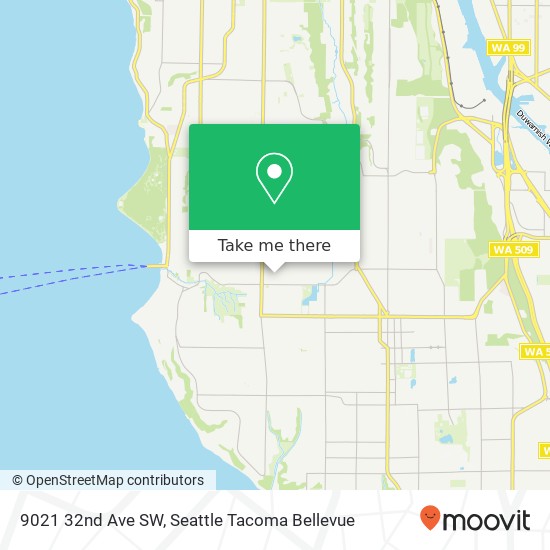 Mapa de 9021 32nd Ave SW, Seattle, WA 98126