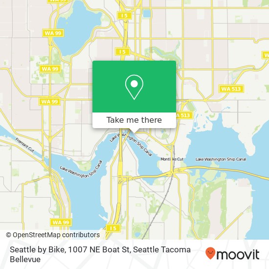 Mapa de Seattle by Bike, 1007 NE Boat St